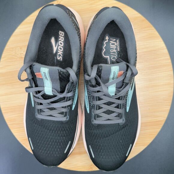 Brooks Ghost 14 Running Shoes Black/Pearl/Peach US Women’s 9.5 B - Picture 9 of 10